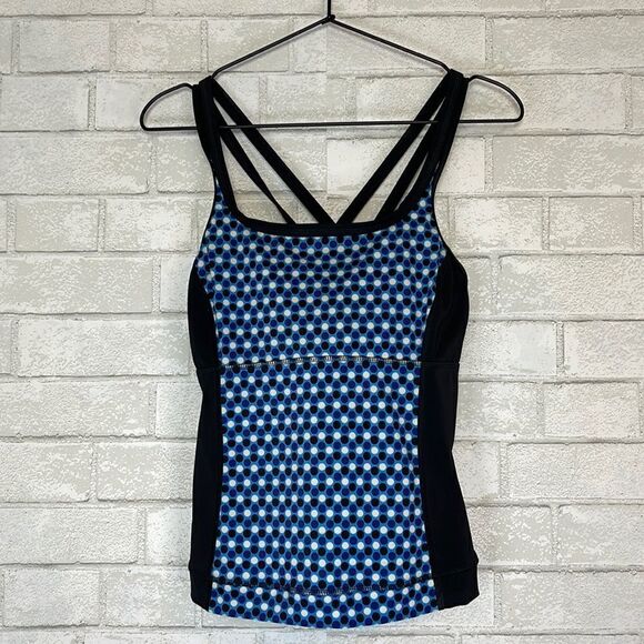 Lands End Sport Polka Dot Tankini Top 6 - Picture 1 of 6